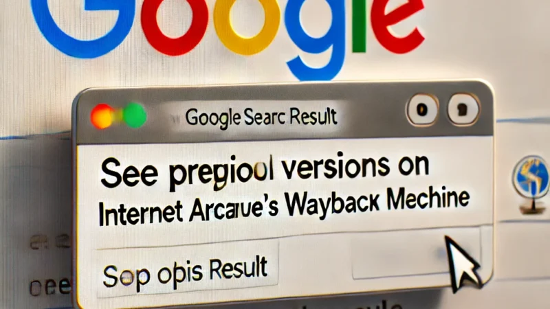 Google integra Wayback machine en sus resultados de búsqueda